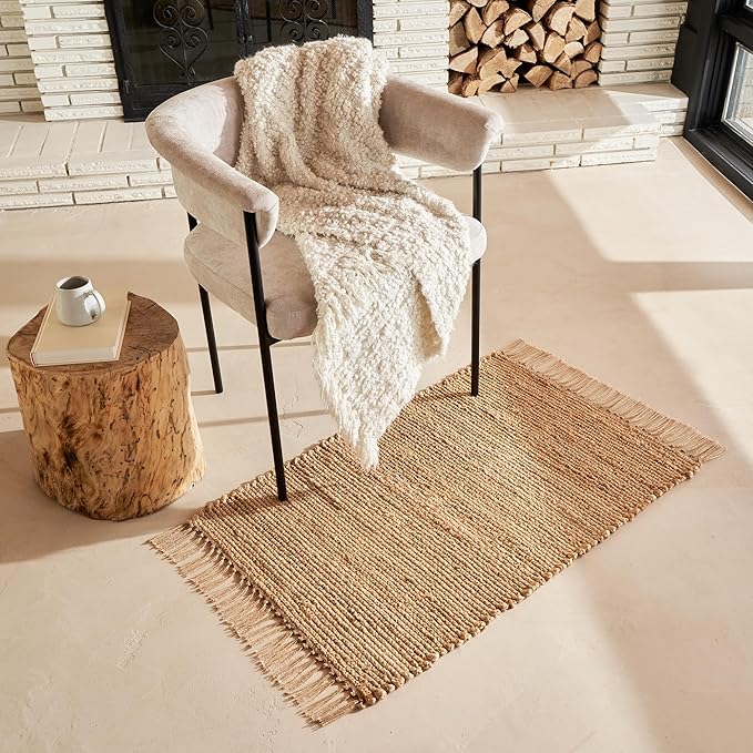 Beautiful Jute Rug for Your Home - This Natural 2x3 ft Hand Woven Rug Fits Perfectly Into Your Entry Area, Kitchen Or Living Room - Modern Braided Mat Enhances Any Boho/Farmhouse Decor