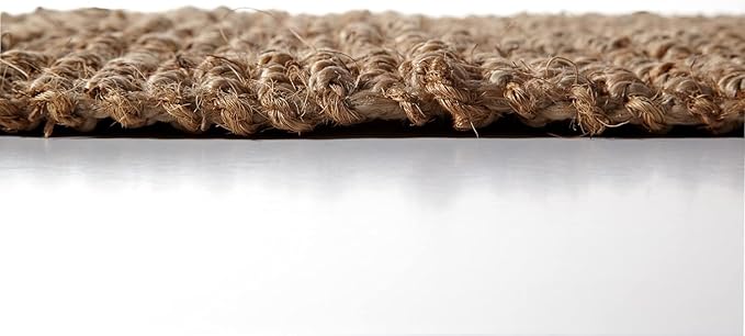 Jute Handspun Area Rug - Premium Jute Handwoven Reversible Chunky Textured Tan Beige Neutral Throw Accent Rug Carpet - Rustic Farmhouse Living Room Bedroom Den Study Décor -24" x 36" Natural