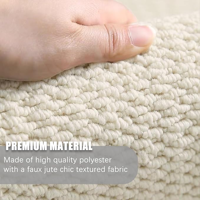 Front Door Mat 20"x 32" Faux Jute Indoor Entrance Doormat Outdoor Welcome Mat Entry Entryway Rugs Inside Outside Door Mats for Home Entrance Durable Non Slip Dirt Trapper Duty-Beige