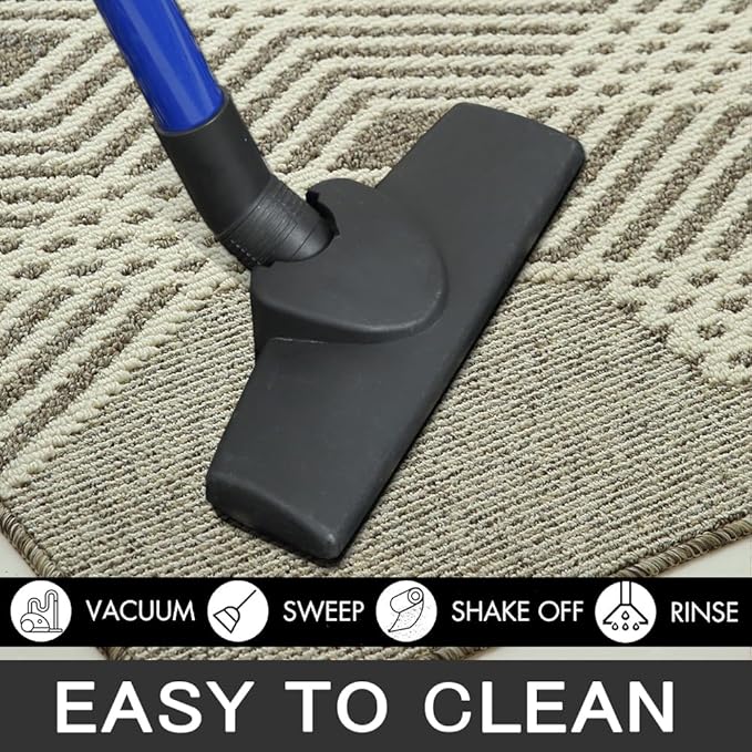 Modern Striped Door mat,Low Fluff、Woven、Non Slip,Indoor Outdoor Entrance Floor mat Carpet,Comfortable and Durable,Easy to Clean,Suitable for All Seasons Brown 20"X32" Area Rug