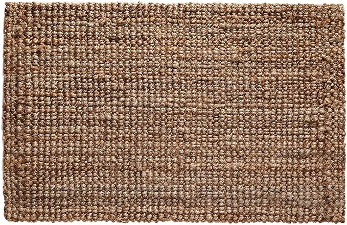 Jute Handspun Area Rug - Premium Jute Handwoven Reversible Chunky Textured Tan Beige Neutral Throw Accent Rug Carpet - Rustic Farmhouse Living Room Bedroom Den Study Décor -24" x 36" Natural