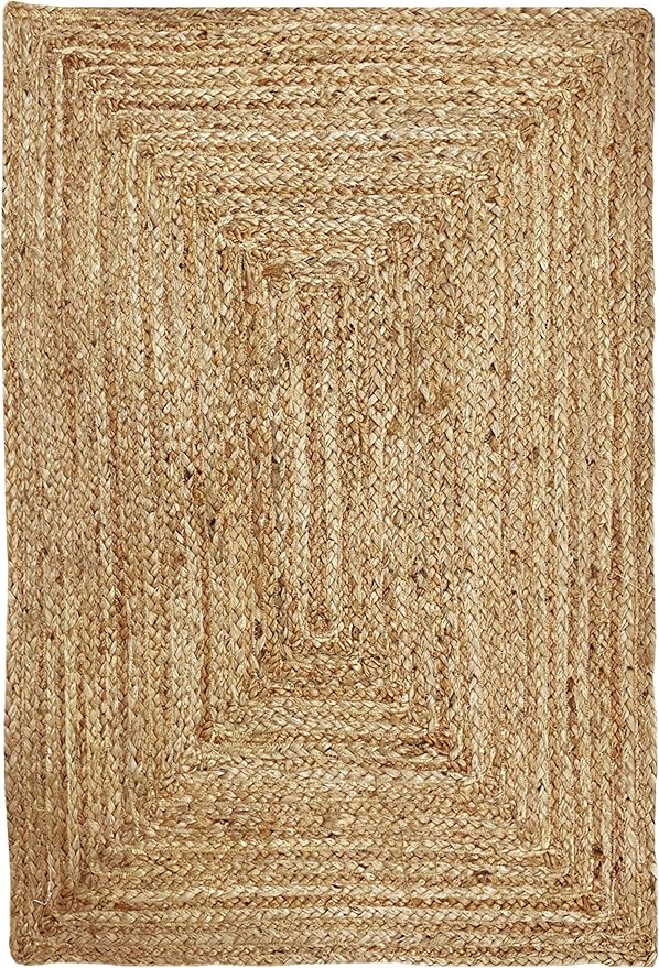 Hand Woven Jute Braided Rug, 2'x3' – Natural, Reversible Boho Entry Area Rugs for Kitchen, Living Room I Farmhouse Indoor Outdoor Decorative Floor Rug, 24x36 Inches