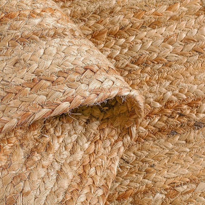 Hand Woven Jute Braided Rug, 2'x3' – Natural, Reversible Boho Entry Area Rugs for Kitchen, Living Room I Farmhouse Indoor Outdoor Decorative Floor Rug, 24x36 Inches